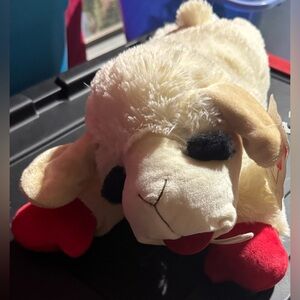 Lamb chops- the biggest, cutest, softest Lambchop EVER!  Has squeaker.